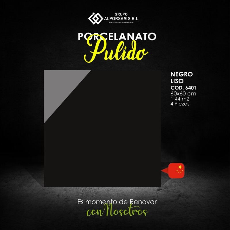 PORCELANATO NEGRO PULIDO