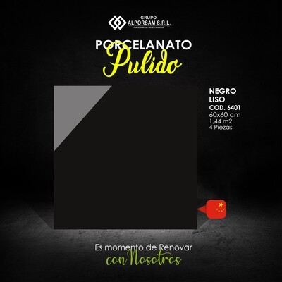 PORCELANATO NEGRO PULIDO