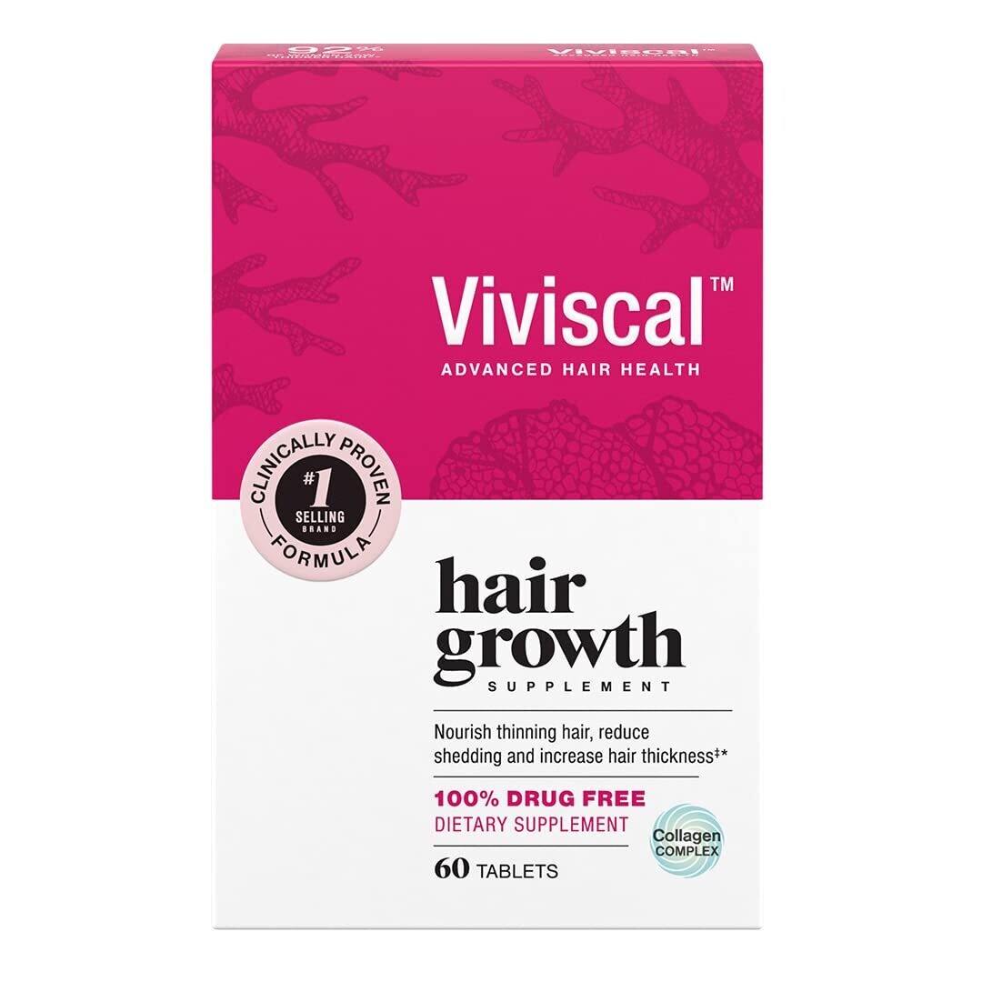Viviscal Women's Hair Growth Supplements for Thicker, Fuller Hair |  Clinically Proven with Proprietary Collagen Complex | 60 Tablets - 1 Month  Supply