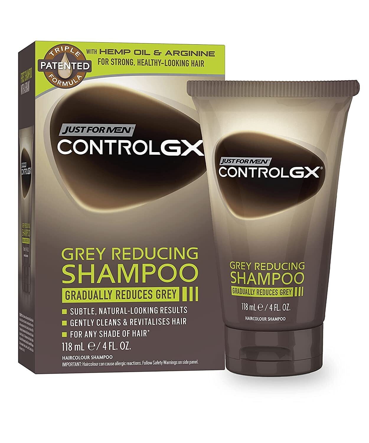 Just For Men Control GX Grey Reducing Shampoo, Gradually Colors Hair,  Gently Cleans and Revitalizes for Stronger and Healthier Hair, 4 Fl Oz