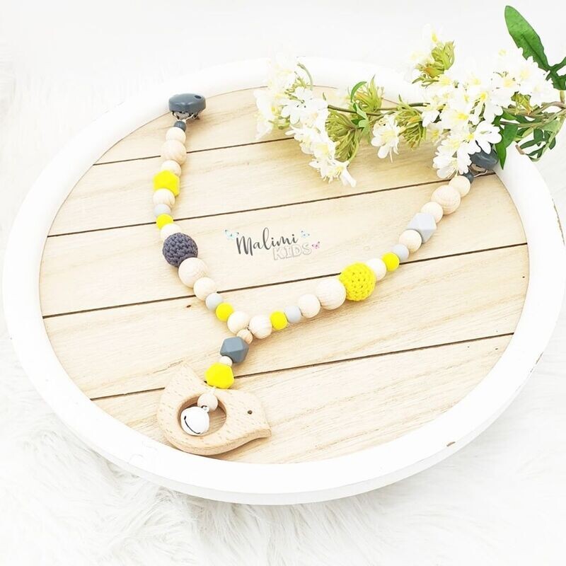 Kinderwagenkette grau/gelb