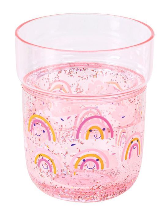 Trinkbecher Glitzerzauber Regenbogen