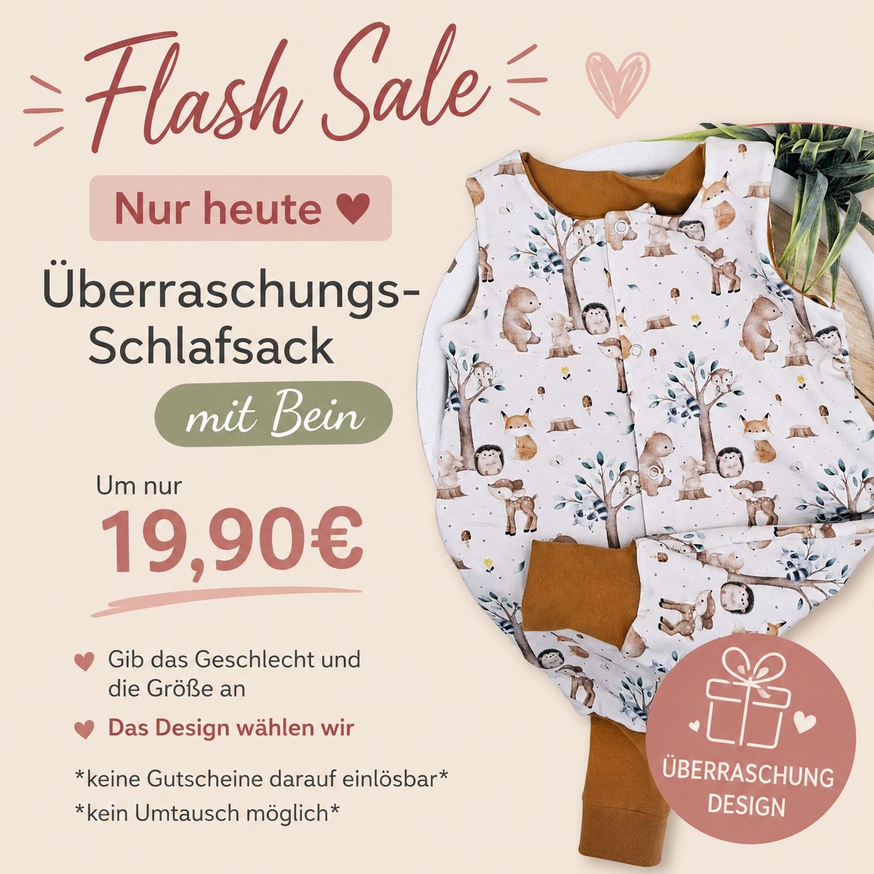 Überraschungs-Schlafsack mit Bein