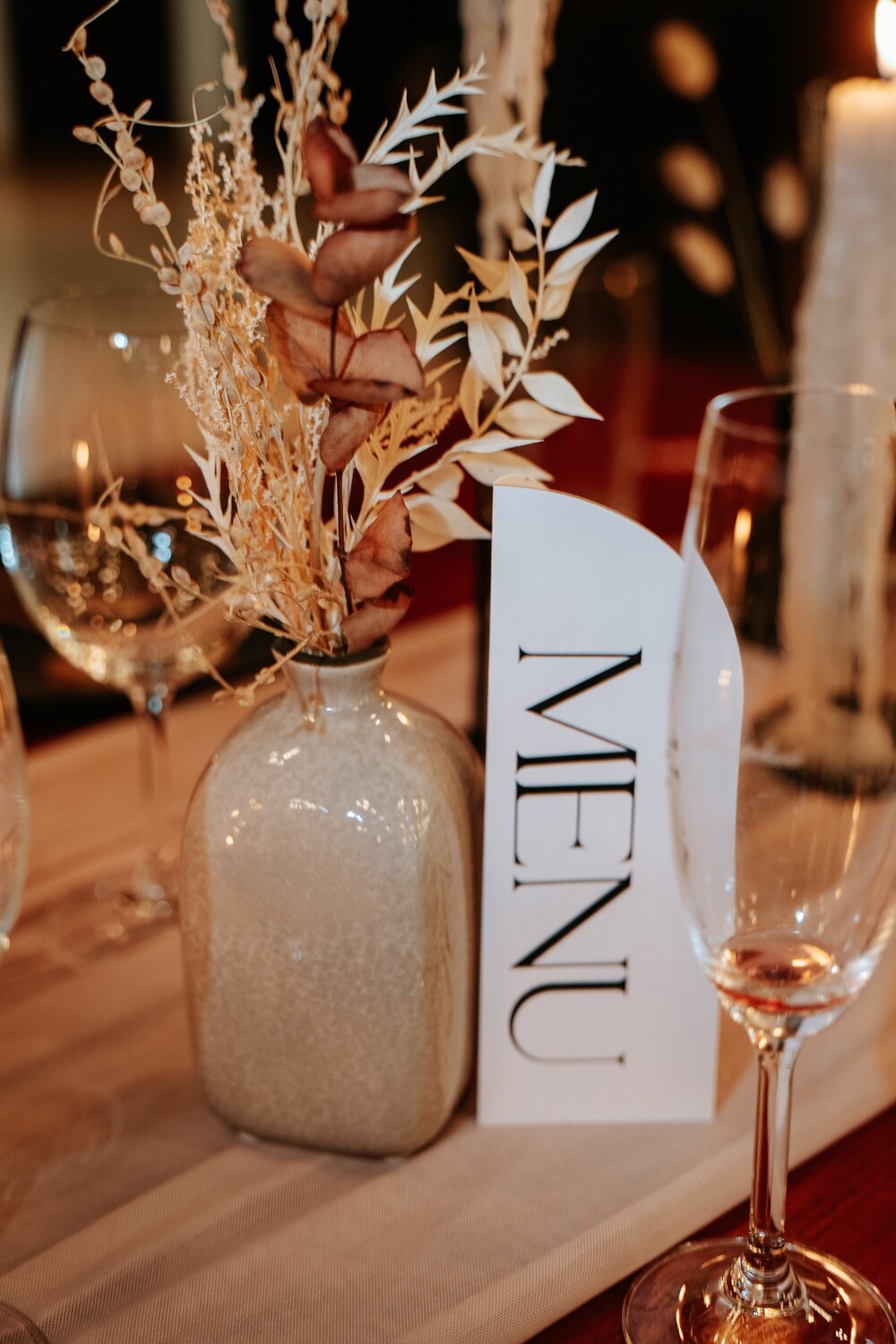 Acrylic Table Number Beige/White (To Rent)