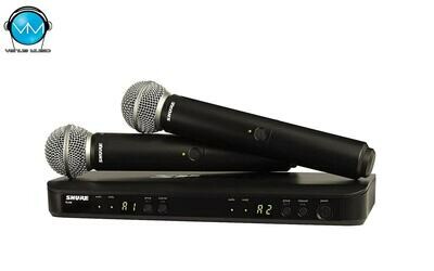 Sistema inalámbrico dual para voz, con dos micrófonos SM58 Shure BLX288/SM58 Sistema inalámbrico dual para voz, con dos micrófonos SM58 Shure BLX288/SM58