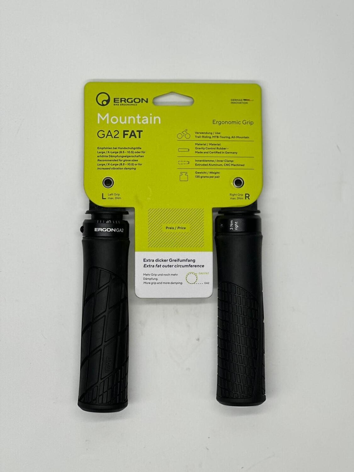 ERGON MTB GA2 FAT GRIPS, COLOR: BLK