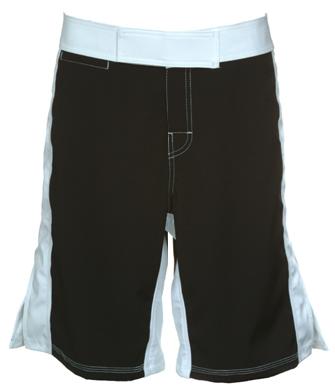 Black with White Pro Fighter Grappling/MMA Shorts