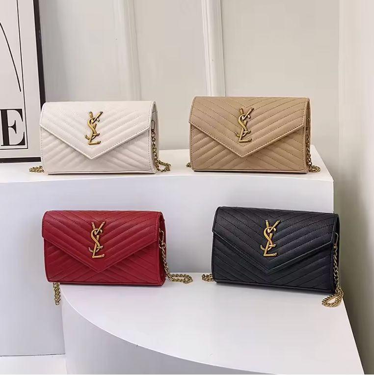 Luxury Fashion Paris Designer Inspired Handbag - Elegant Women's Crossbody Bag With Gold-Tone Letter Logo And Chain Strap