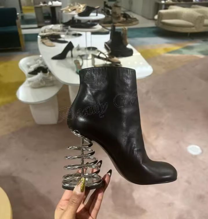 Black Strange Style Heel Boots Strange Style Side Zipper Shoes for Women High Heel Sexy Party Shoes New Zapatos Para Mujeres