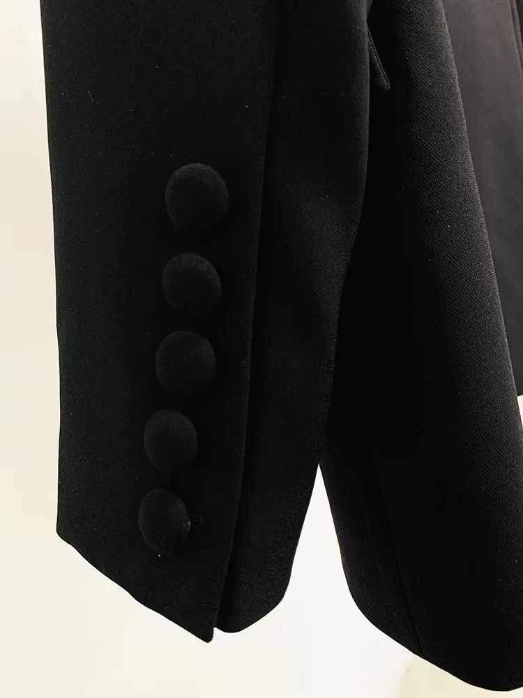 HIGH STREET Newest 2025 Fashion Designer Jacket Women's Rhinestone Diamonds Strass Beaded Sinble Button Blazer