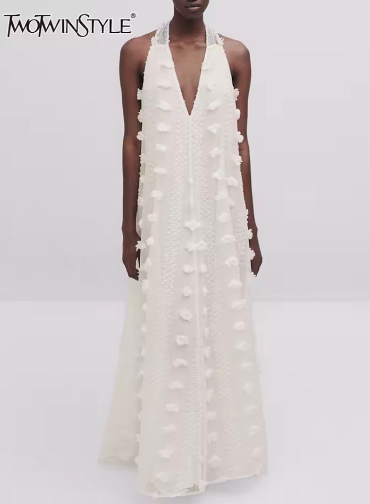 The Lace-Up Luxury — Spliced Fold Patchwork Long-Sleeve Dress for Women Who Tie Their Look Together With Intent