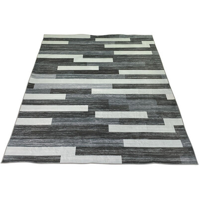 Alfombra gama blanco, grises y negro