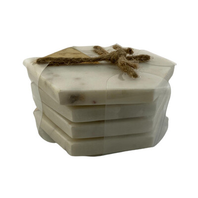 Porta vasos de mármol blanco