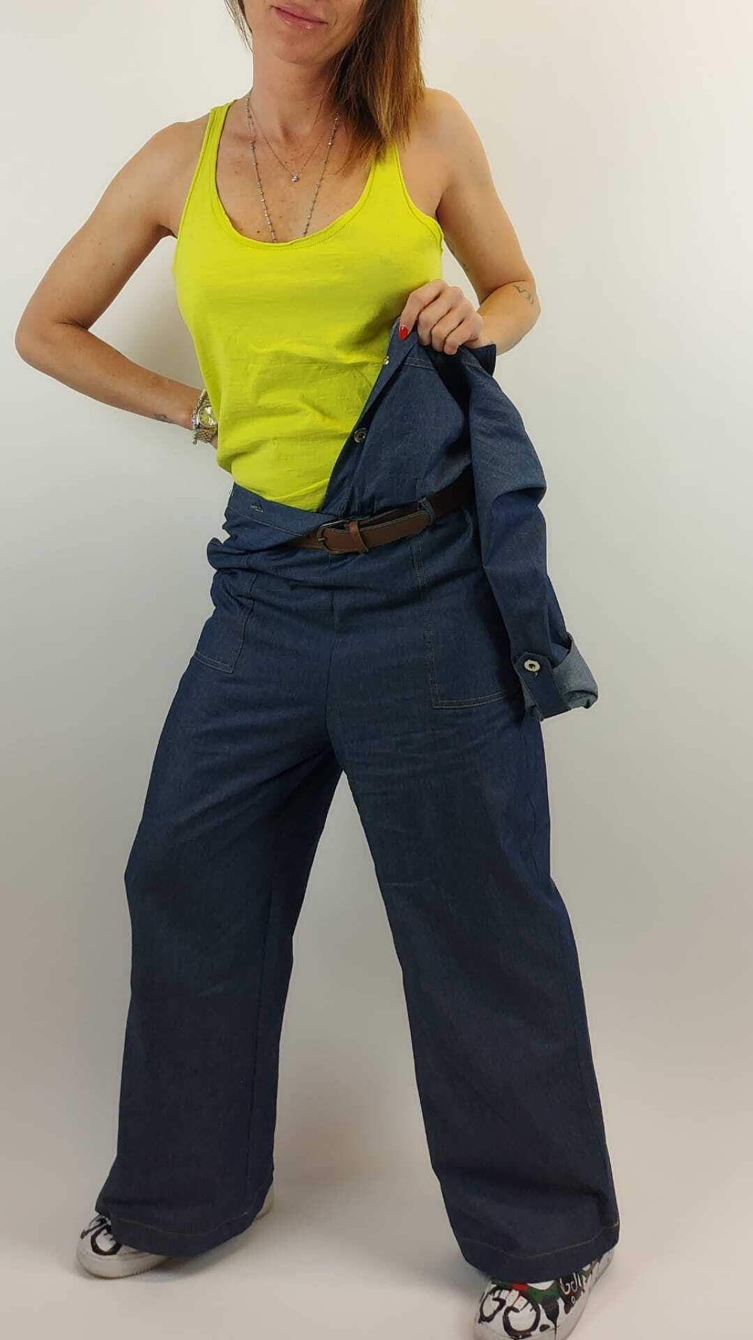 TUTA INTERA IN DENIM CON CINTURA