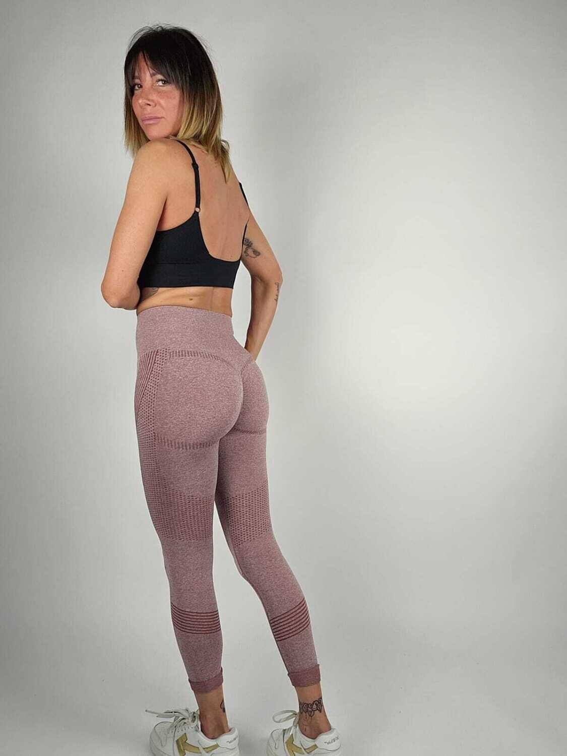 LEGGINGS EFFETTO PUSH UP ROSA, Taglia: TG XS-S