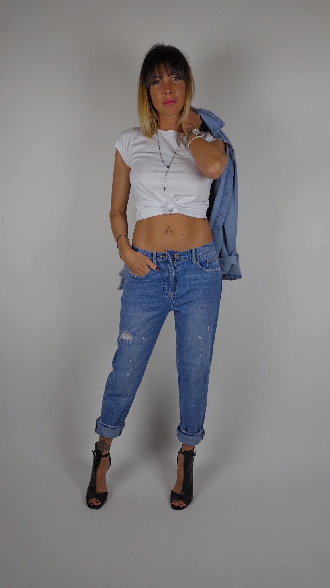 T-SHIRT BASICA BIANCA 100% COTONE