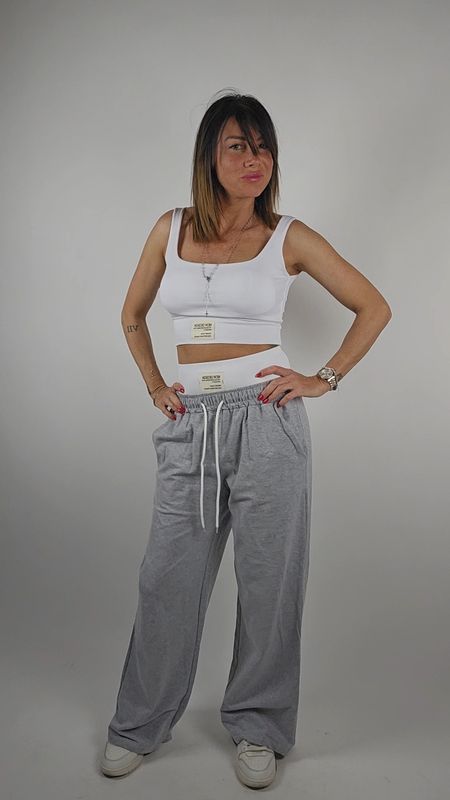 SET 2 PEZZI COMBO GRIGIO-BIANCO