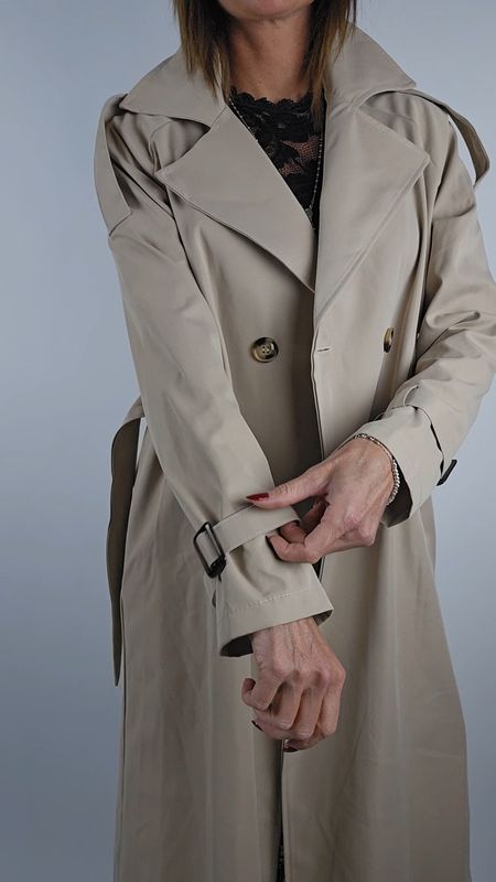 TRENCH VINTAGE LUNGO LEGGERO CORDA