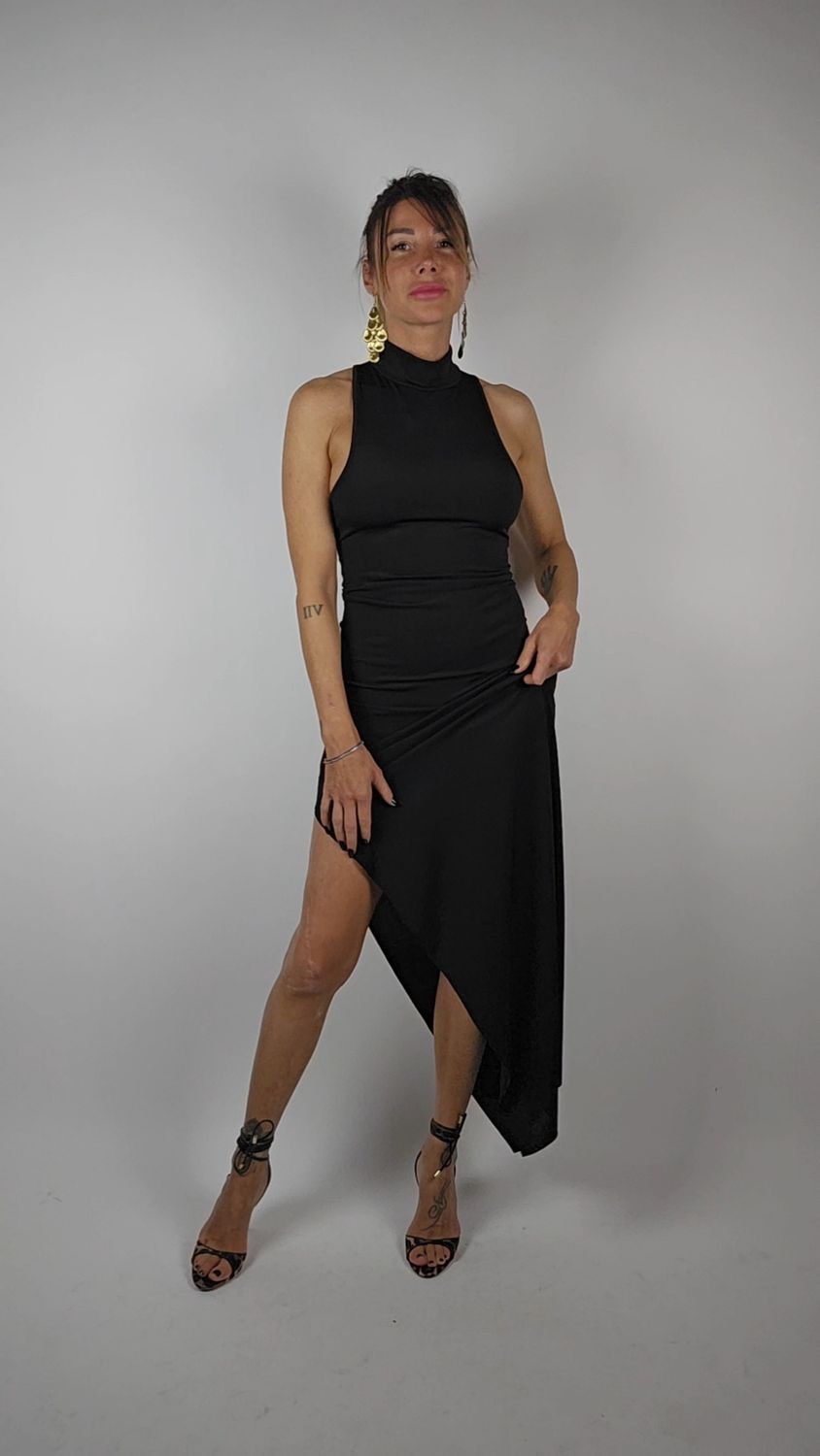 ABITO ANDREY COLLO ALTO CON SPACCO NERO