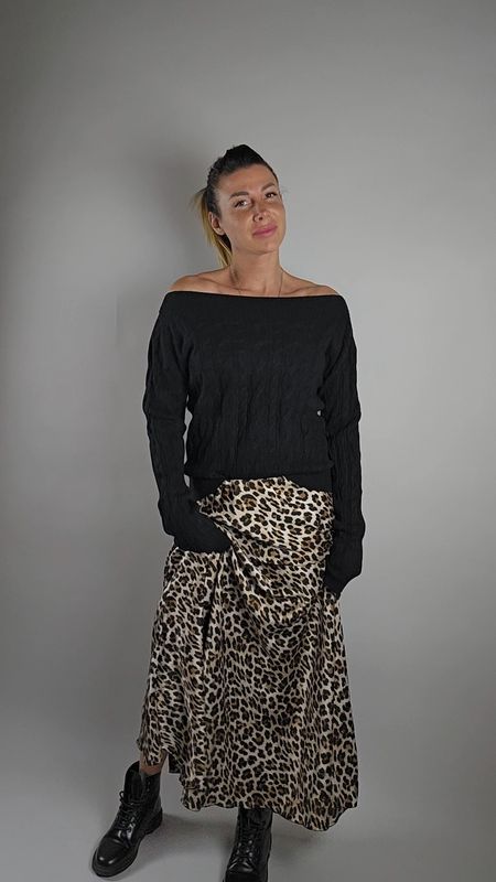 MAGLIA TRECCIA NERO MAGLIA TRECCIA NERO