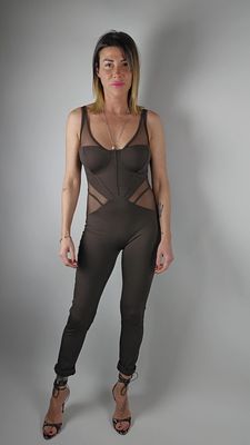 JUMPSUITE CIOCCOLATO BUSTIER CONTENITIVO