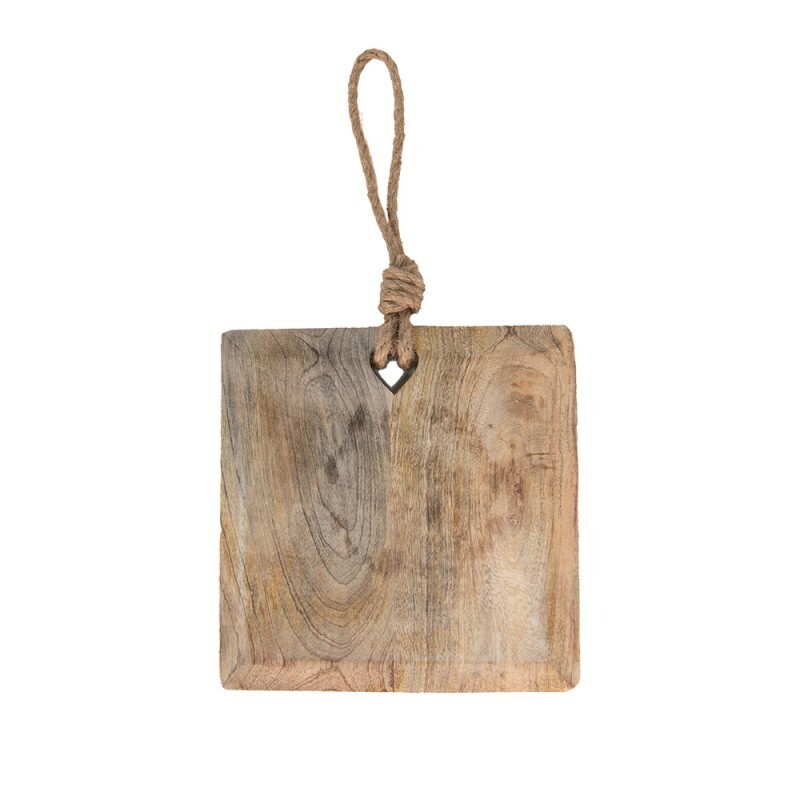 Holzbrett mit Herz &amp; Juteschlaufe