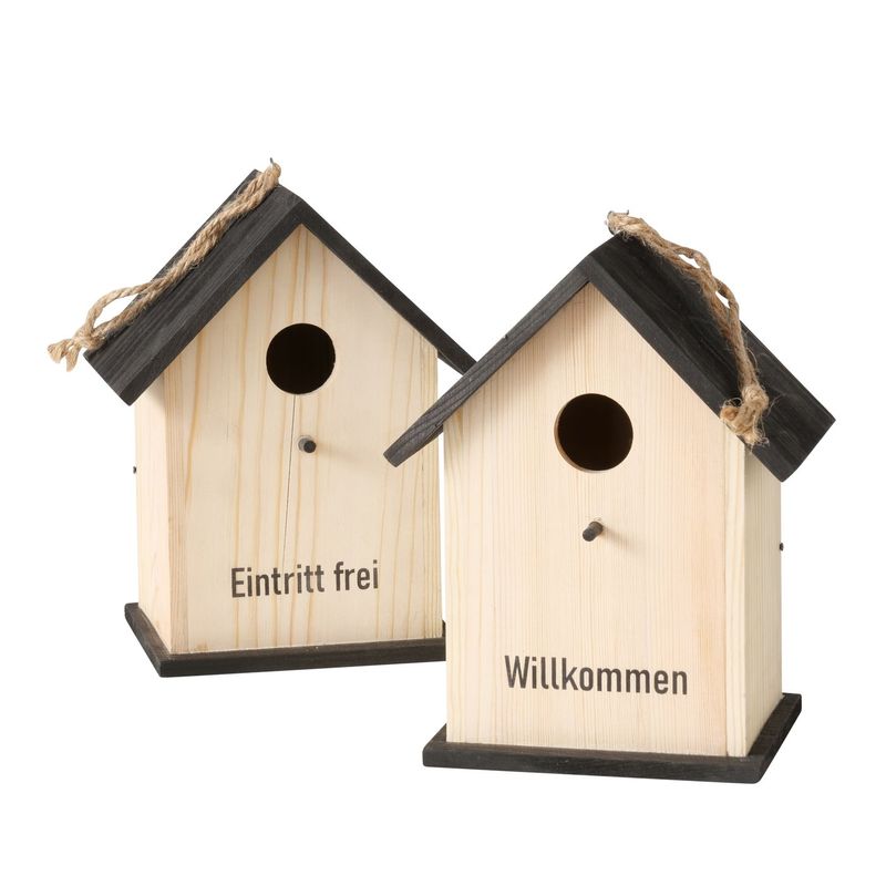 Vogelhaus Holz zwei Sorten