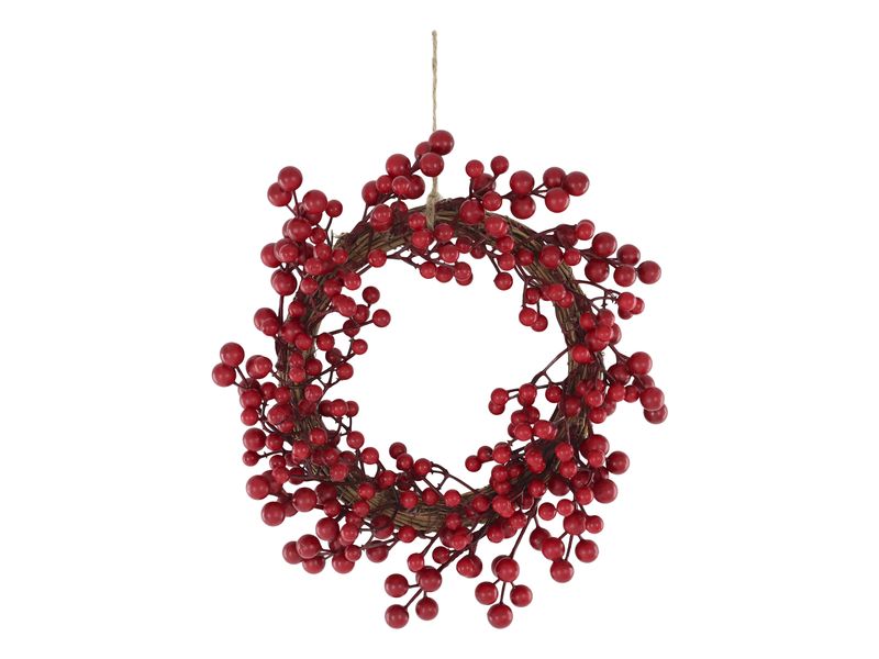 Kranz mit roten Beeren-Zweigen