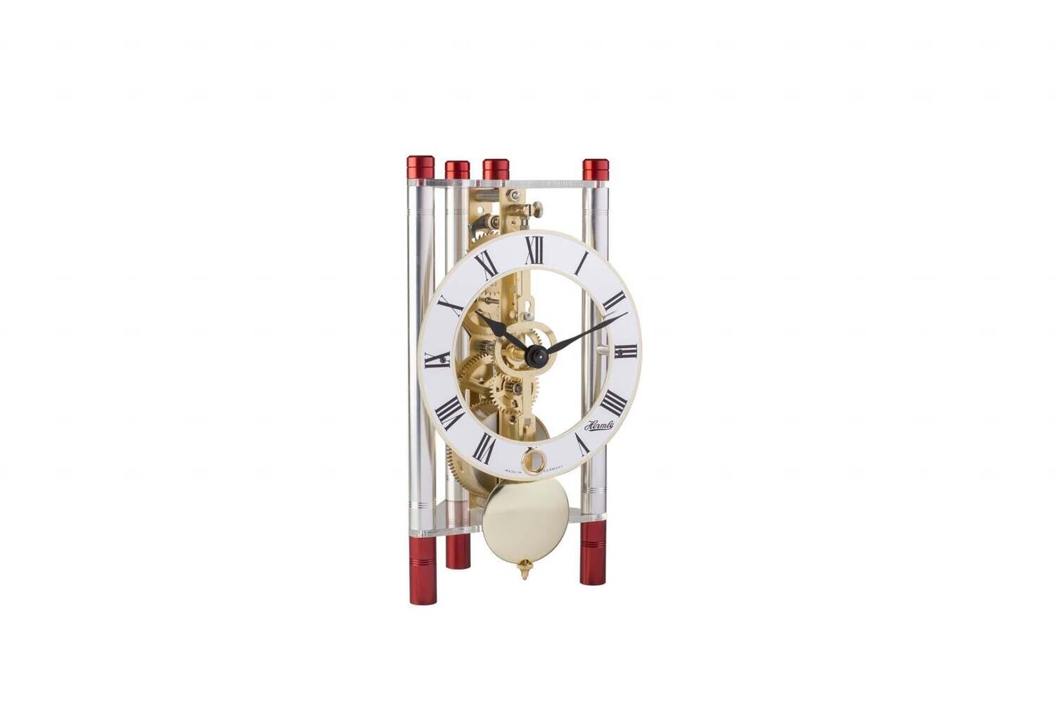 Hermle "Lakin" Windup Table Clock, Red and Silver
Hermle 23023-T40721