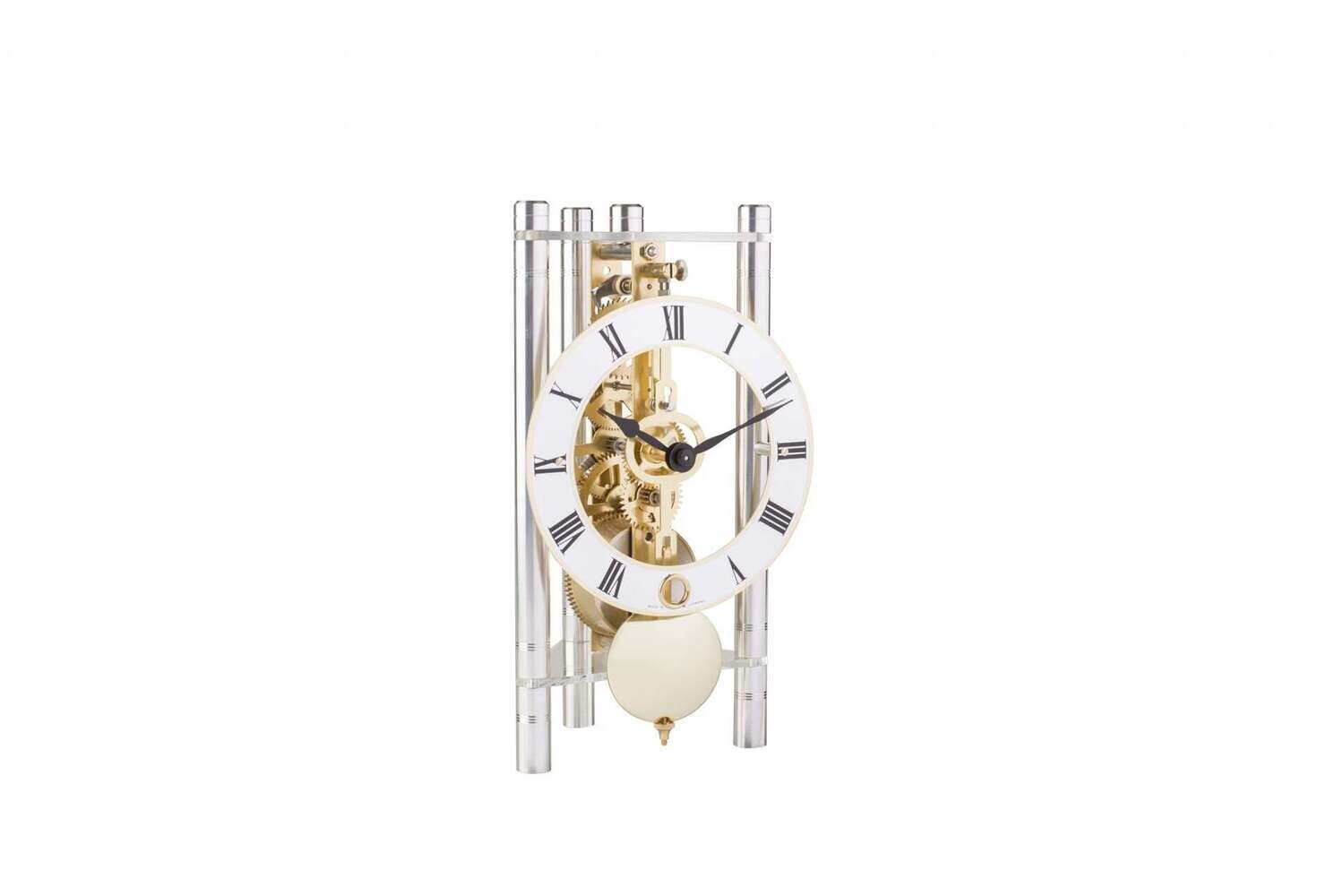 Hermle "Lakin" Windup Table Clock, Silver, Metal Roman Numeral Dial
Hermle 23023-X40721