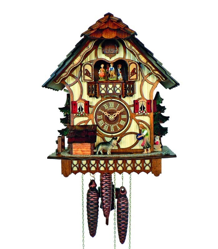 GIRL PLAYING WITH DOG CHALET Cuckoo Clock MT712/9