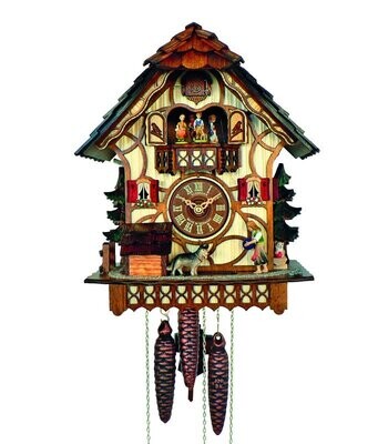 GIRL PLAYING WITH DOG CHALET Cuckoo Clock
MT712/9