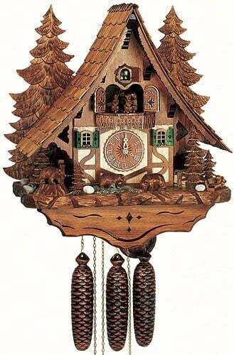 Cuckoo Clock Chalet with moving bear and mill-wheel
8TMT2653/9