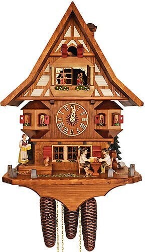 Cuckoo Clock Black Forest house with moving beer drinkers
8TMT3500/9