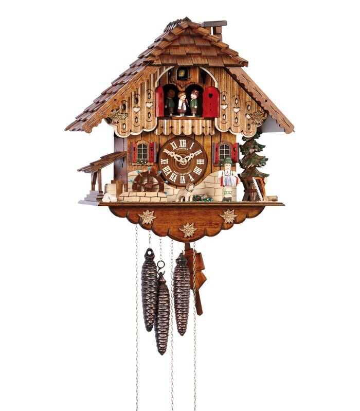 Cuckoo Clock Black forest house, turning mill-wheel NEW
MT1709/9