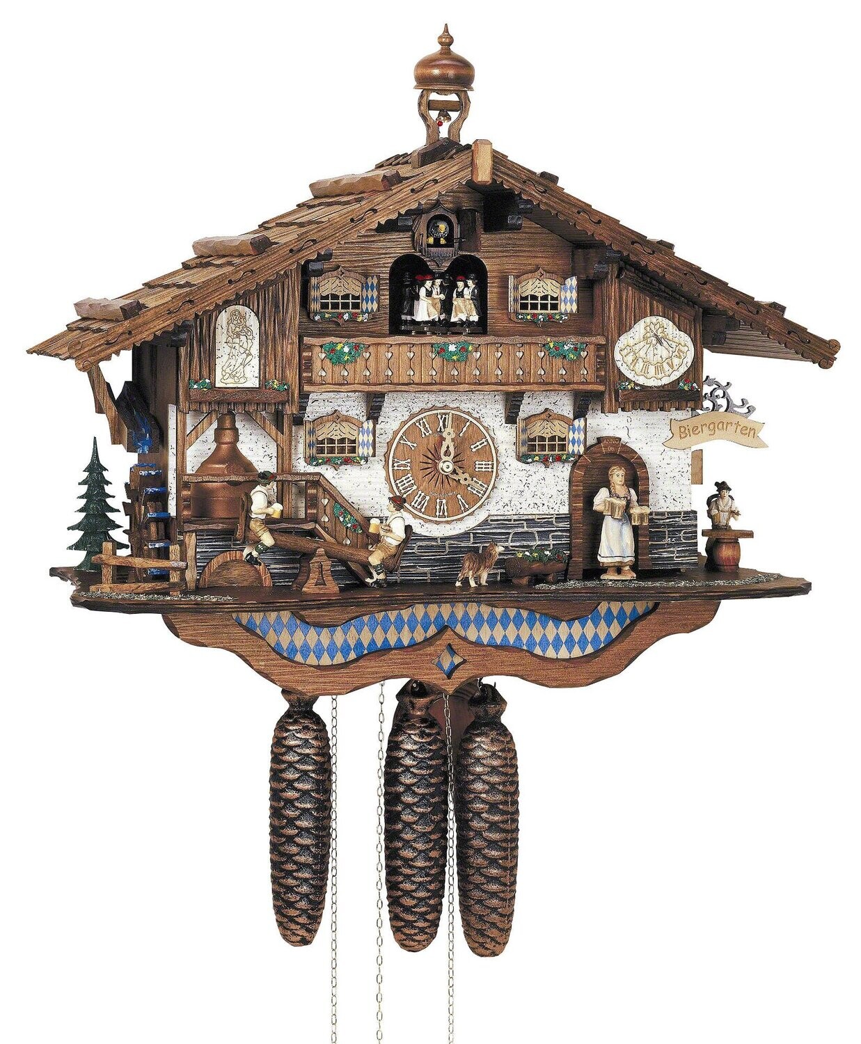 BAVARIAN BIERGARTEN 17" CUCKOO CLOCK 8TMT3413/9