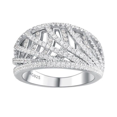 Cross-Stripe Cutout Ring