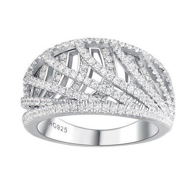 Cross-Stripe Cutout Ring