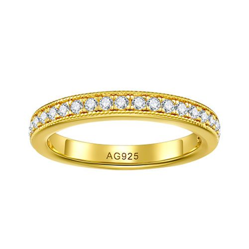 Simple Half Diamond Beaded Ring [Full Beads]
