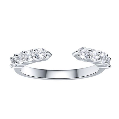 Half diamond open ring
