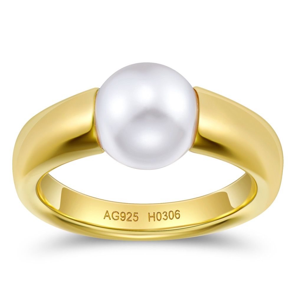 Antique gold pearl ring