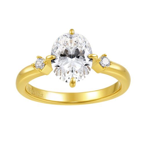 Oval vintage egg shape diamond ring