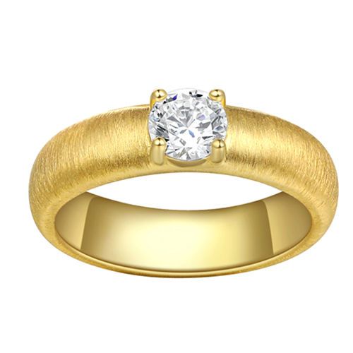Vintage brushed round diamond ring