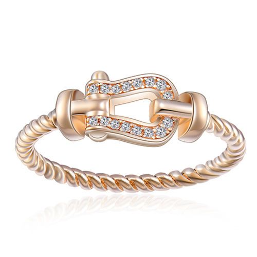 Mini horseshoe buckle ring