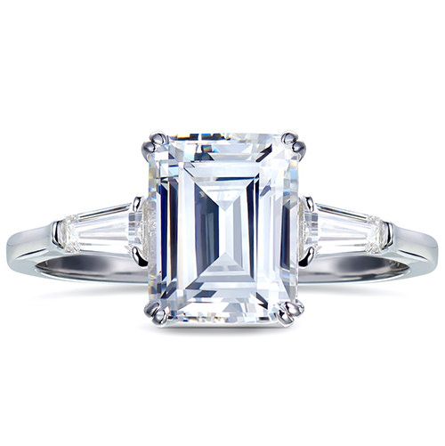Emerald cut diamond ring