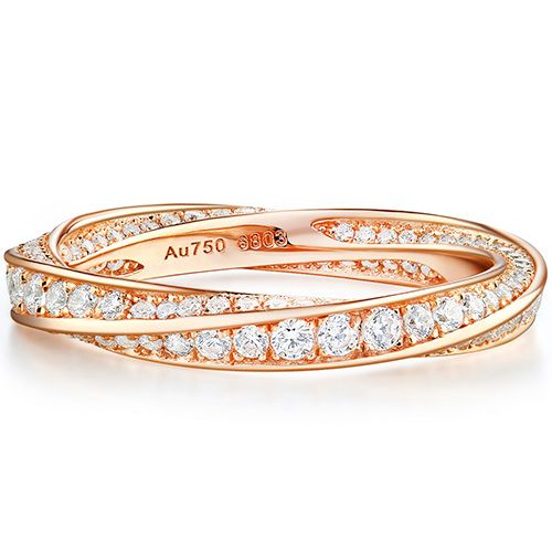 Spiral pave ring