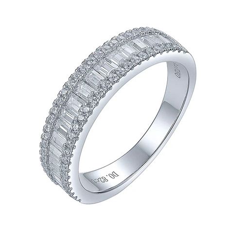Full diamond T square ring