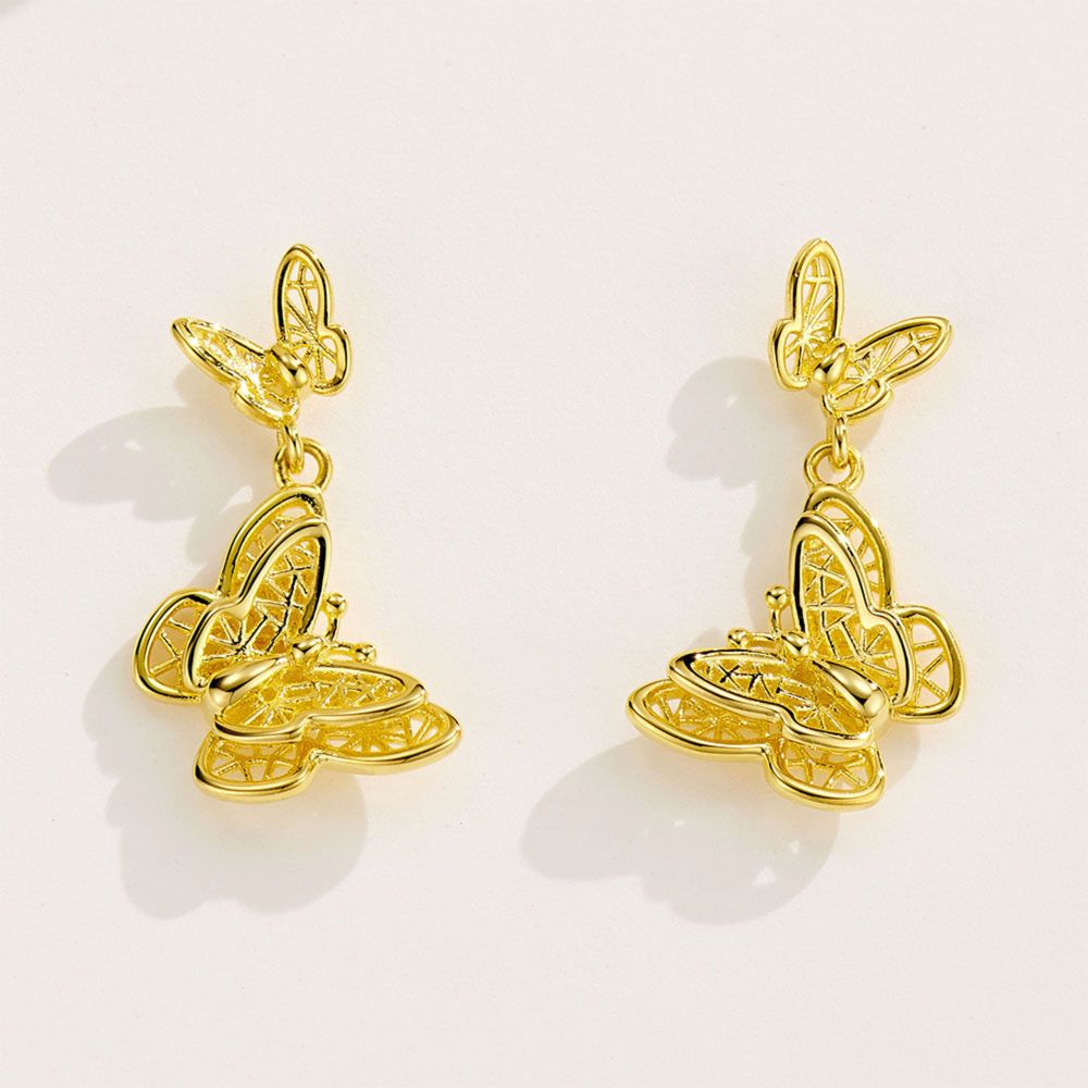 Golden Filigree butterfly earnails