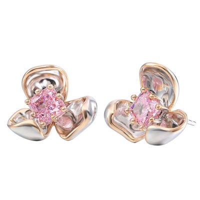 Petal pink diamond 5A high carbon diamond earnails Petal pink diamond 5A high carbon diamond earnails