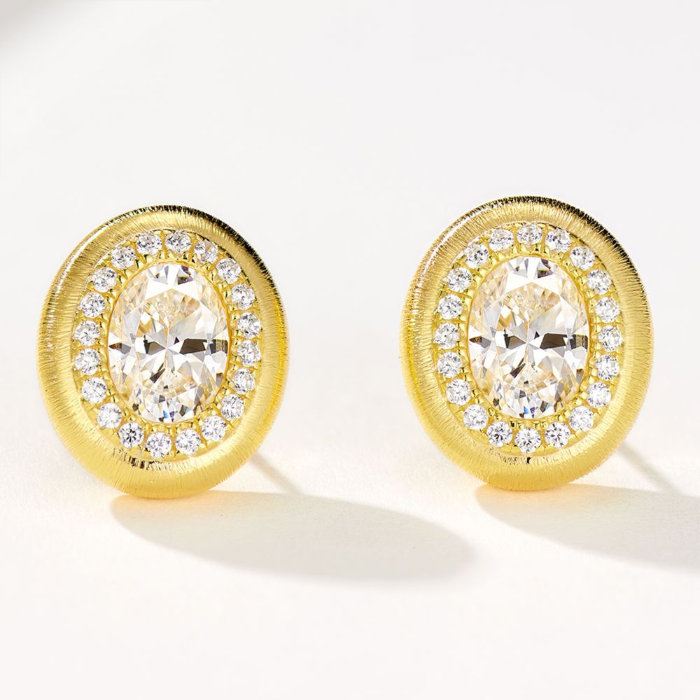 Round full diamonds 18K gold color